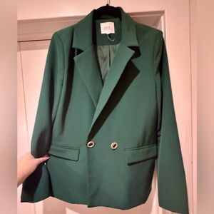 J.O.A. Emerald Double-Breasted Blazer